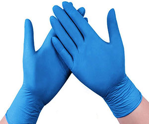 Blue Nitrile Gloves by Hizek